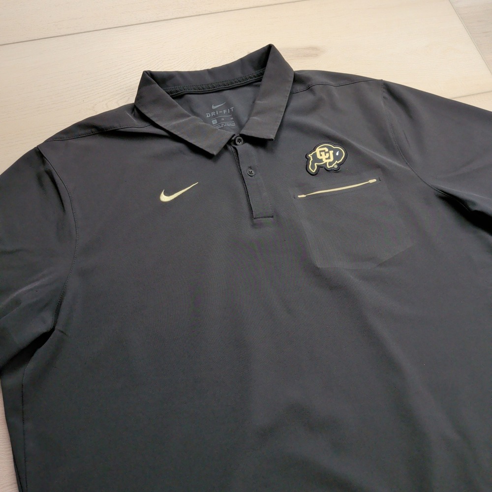 Nike Colorado Buffaloes On-Field‎ Dri-FIT Polo Shirt Mens XL Black AR8872-010